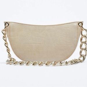 Zara Croc Print Shoulder Bag